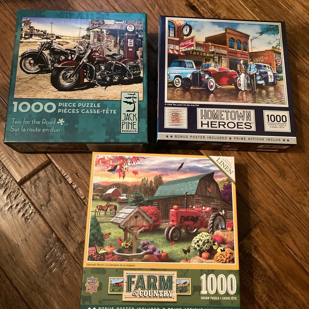 Lot of 3 Jigsaw puzzles 1000 pieces each